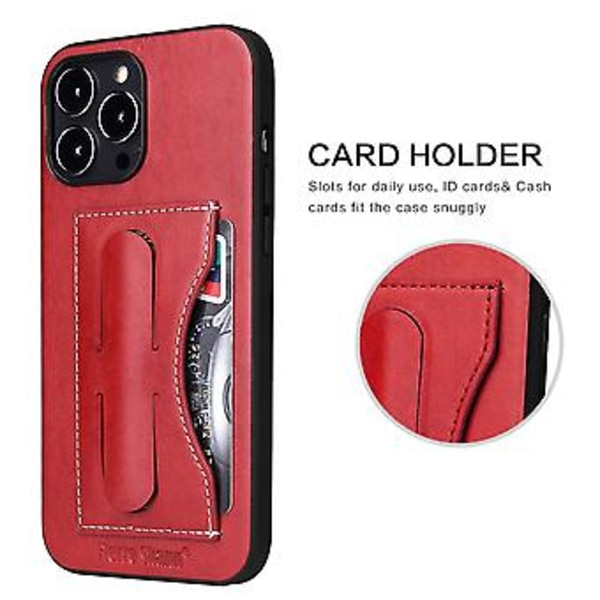 Fierre Shann Holder PU-fodral för iPhone 15 Plus (Röd)