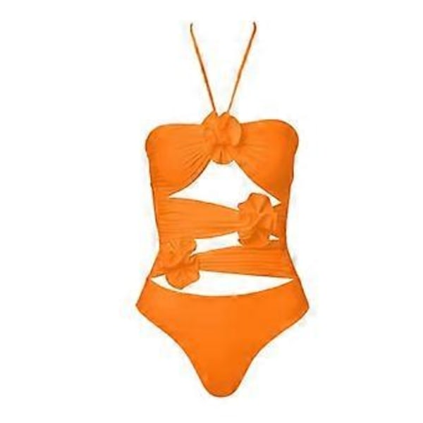 Tvådelade baddräkter för kvinnor, sexiga strandbaddräkter (L Orange)