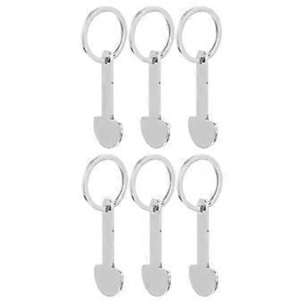 6 stk. Trolley Tokens Nøglering Metal Små Tokens Indkøbsvogn Tokens Bærbare Vogn Tokens