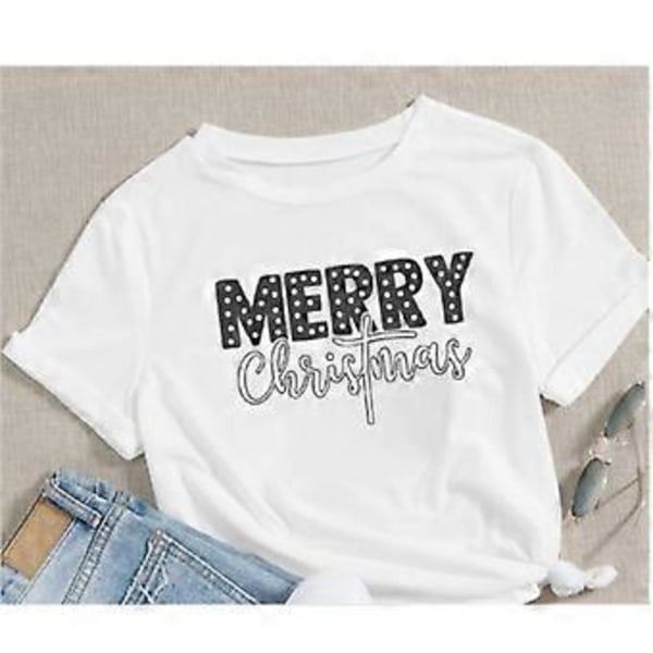 Unisex Tryckta T-shirts med Klassisk Mjuk Rund Hals för Kvinnor Män Dagligt Bär (M KW6881)