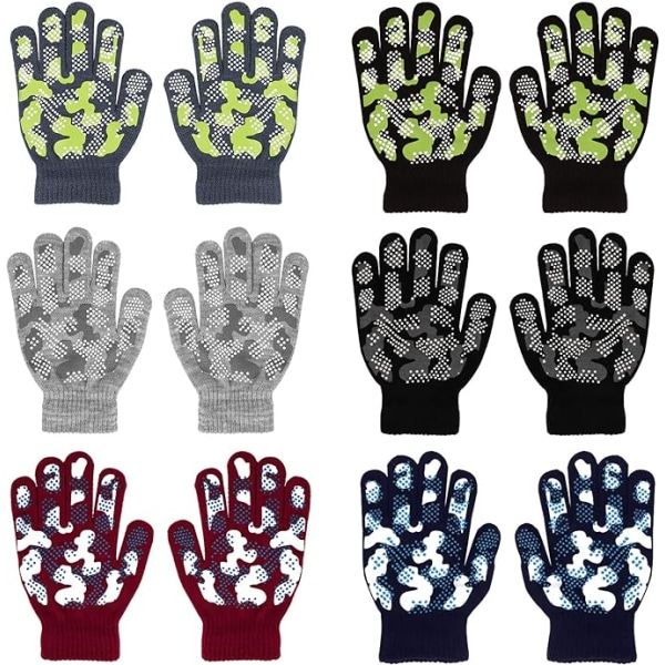 6 par med barnehansker, full finger barnevinter