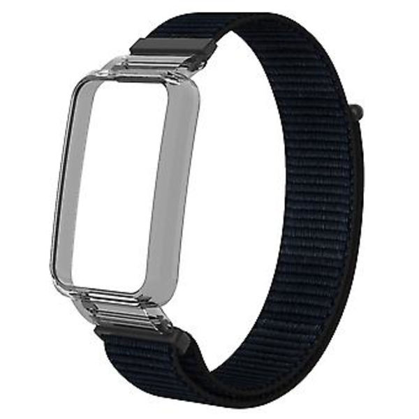 PC-fodral + Nylon Loop-rem för Xiaomi Mi Band 7 Pro (Svart)