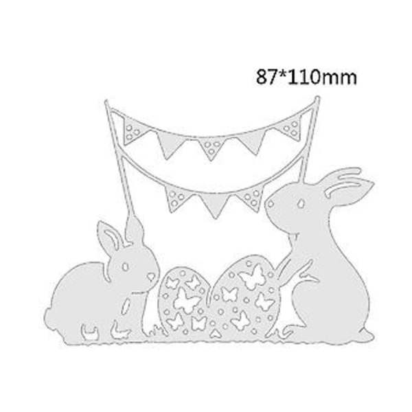 Påskkanin för Banner Metallstansar Schablon Scrapbooking DIY Album Stämpel Papperskort Prägling Dekoration ( )