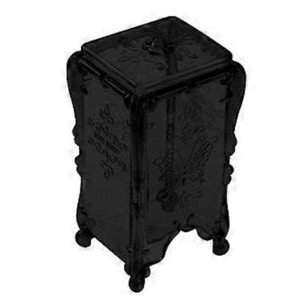 Makeup Organizer Høj Kapacitet Støvtæt Transparent Synlig Sommerfugl Cameo Craft Vatrondel Dispenser til Badeværelse Qinhai (Sort)