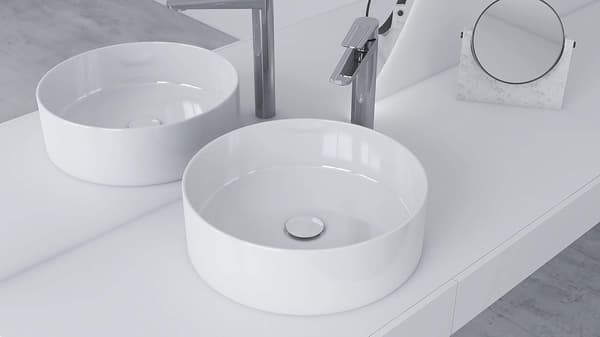 Universal Sänkkork - Click Clack-ventil - Glansig Vit - Överlopp och Backventil Kompatibel - Ideal