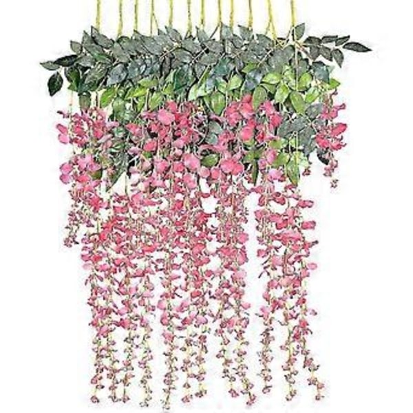 Kunstige Blomster, Kunstig Wisteria, Boligdekoration, Hver Gren Er 110 cm Lang, Lavet Af Silke (hvid) A Yu( Pink)