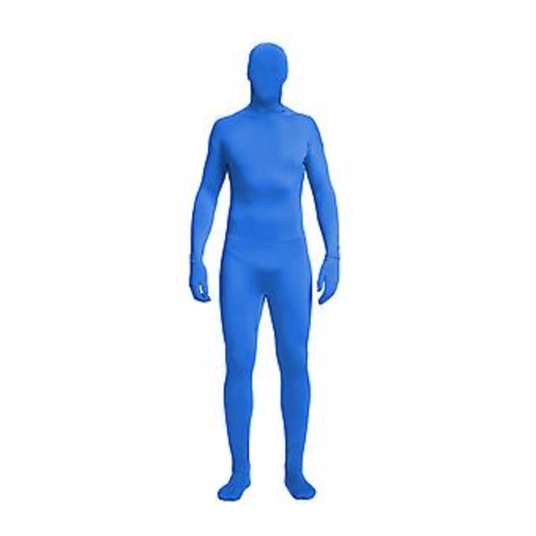 Heta Nyheter! Helkroppsdräkt Helkroppsfotografering Chroma Key Bodysuit Stretch Kostym för Foto Video Specialeffekter Festival Cosplay (140CM blå)