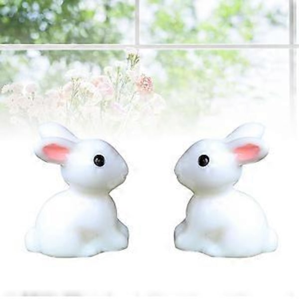 20 stk. Mini Mikro Landskab Kaniner Have Dekoration Resin Figur Håndværk Plantepotte Eventyrhave Landskab Dekoration Ornament (Små Ører)