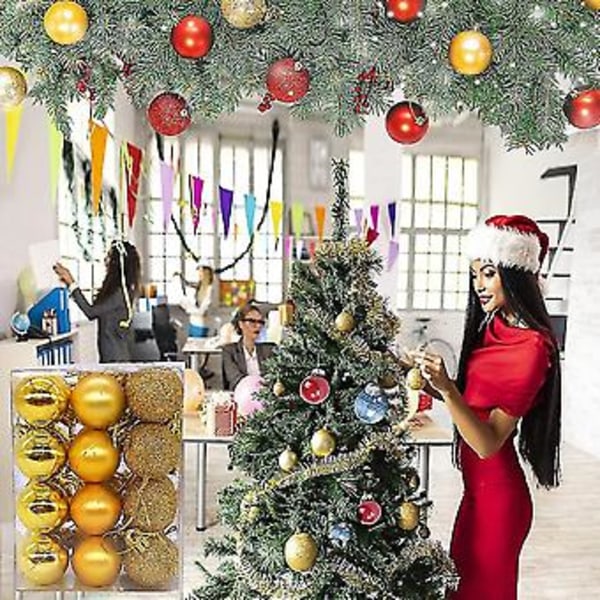 Julgranspynt - Hängande bolldekorationer till julgranen (guld)