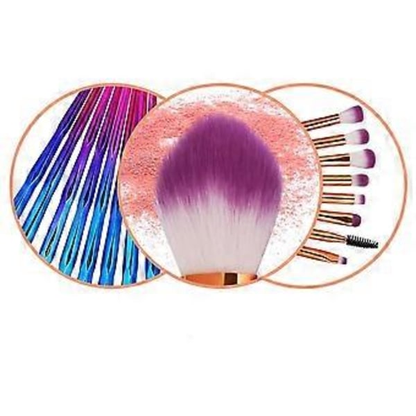 Pakke med 20 stk. Kosmetiske Øjenskygge Svampe Eyeliner Øjenbryn Læbe Næse Foundation Pudder Makeup Pensler Sæt (lilla) (blå)