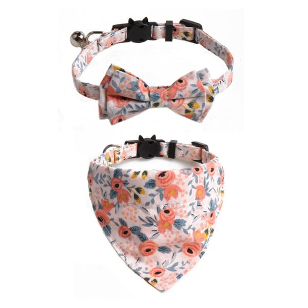 Cat Collars with Bells Detachable Bandana Bow Tie, 1 Pet Collars