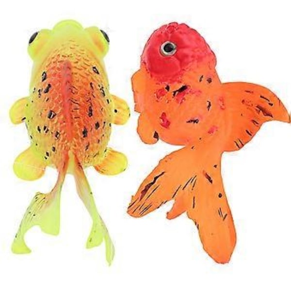 2 stk. Akvarium Flydende Falsk Fisk Model Kreativ Lysende Fisk Dekoration Slidstærk Fisk Statue Dekor