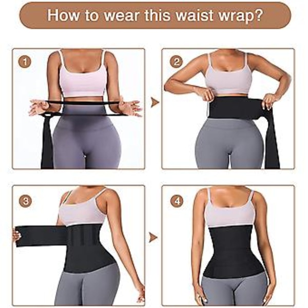 Bandage Wrap Midjeformare för Kvinnor, Plus Size Justerbar Midjetrimmer Osynlig Shapewear (uppgraderad 13ft)