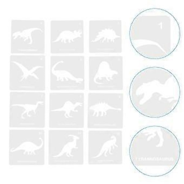 12 kpl Dinosaurusten Seinämaalaus Sapluunat Ontot Mallit Koristeluun