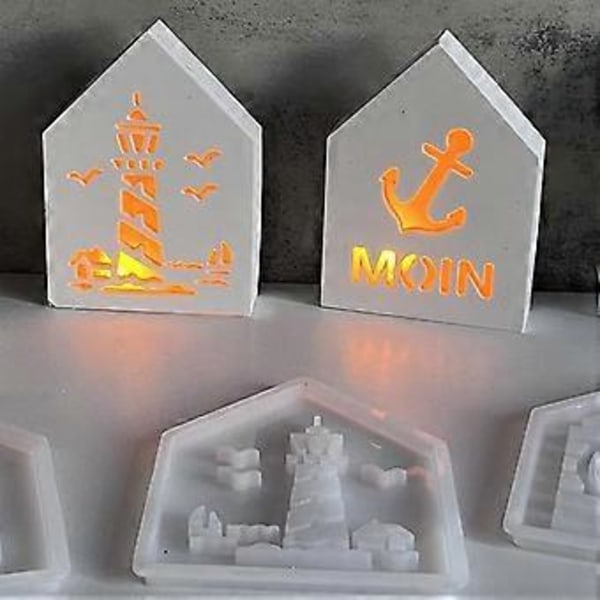 Funktionel DIY Silikone Husform Unik Silikoneform til Håndværk Fyr og Ankerformede Ambient Lights (2)