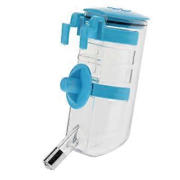 Liten flaska, vattenautomat för katt med krok, dispenser (Blå)