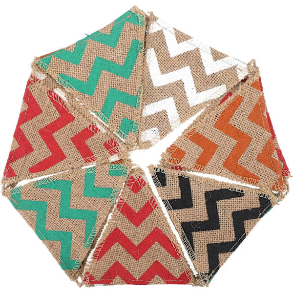 2 stk. Burlap Banner, 15 Burlap Banner, Burlap Vimpelguirlande til