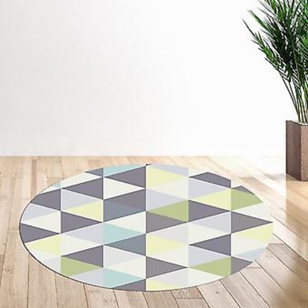 Sklisikker Rund Stolmatte Sittepute Områdetepper Vaskbart Teppe Stue Soverom 100cm