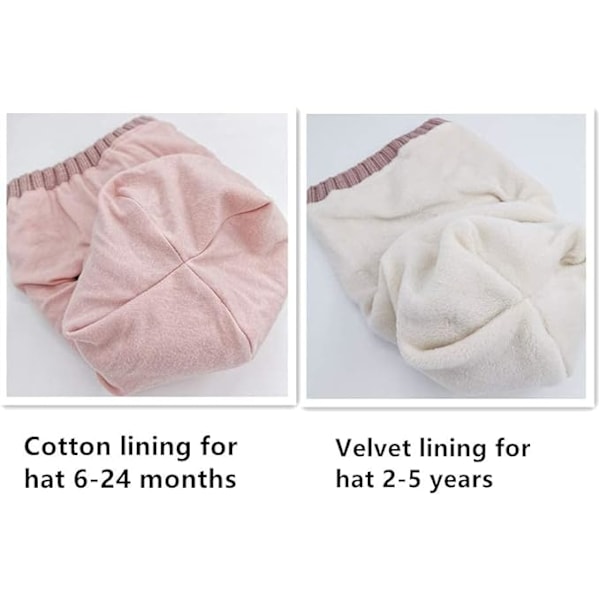 Baby Vinterhatt Halsduk Set, Unisex Toddler Hat Halsduk, Rosa