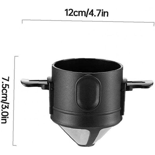 Kaffe Filter, Bærbar Rustfrit Stål Sammenklappelig Kaffe Dryp T