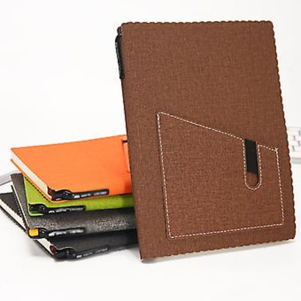 Bærbar notesblok i læder, personlig journal A5/B5 notesbog til forretningskvinder og -mænd (B5 Sort)