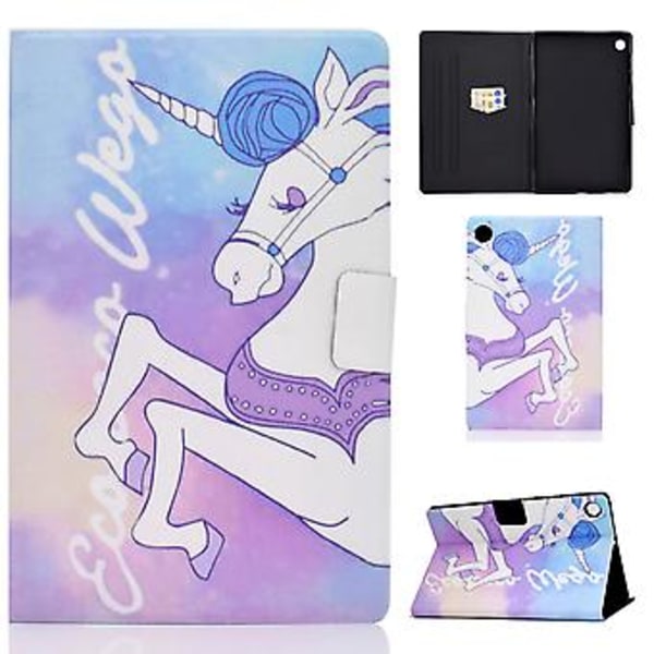 Læder Tablet Etui Til Samsung Galaxy Tab A9+ (Pink Hest)