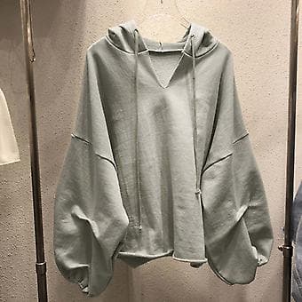 Dame Oversize Hættetrøje Fritid Pullover Hættetrøje Top Til Pige Kvinde Mor Elsker (XL Grå) Gray XL