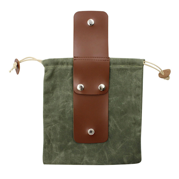 Canvas Power Bag til Vandreture, Foldbar Læder Bæltetaske med Snøre