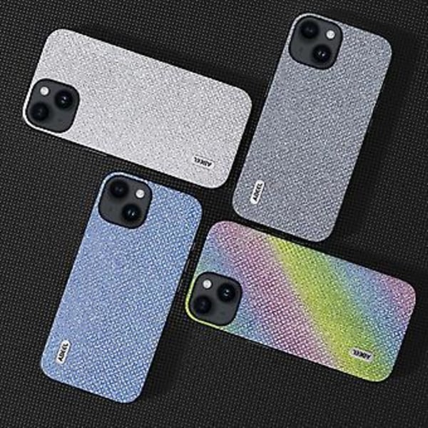 Timantti Musta Reuna Puhelimen Kotelo iPhone 14 Plus:lle (Hopea)
