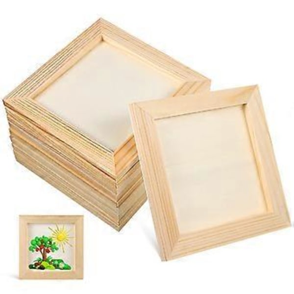10 stk. Ubehandlede trerammer DIY Fotorammer Tre Fotorammer for Håndverk Maleprosjekter
