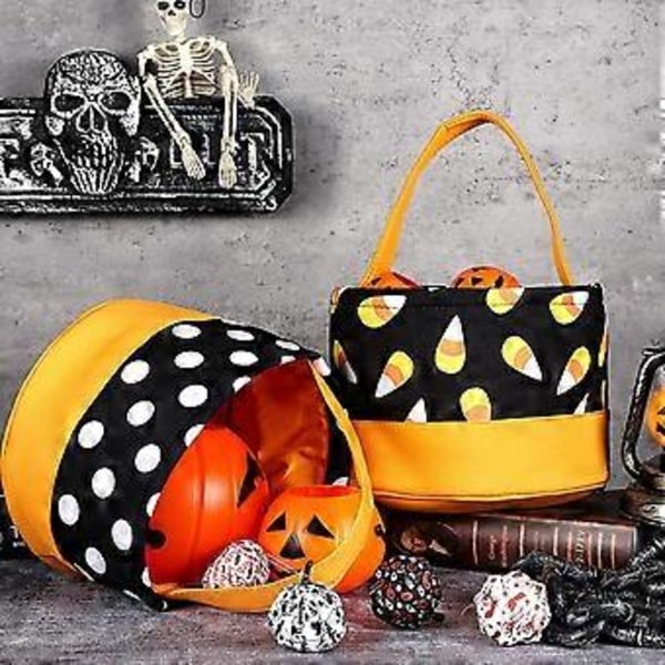 Halloween-ämpäri Halloween-karkkikori Kassi Halloween temppu tai herkku -pakkaus, 2 kpl