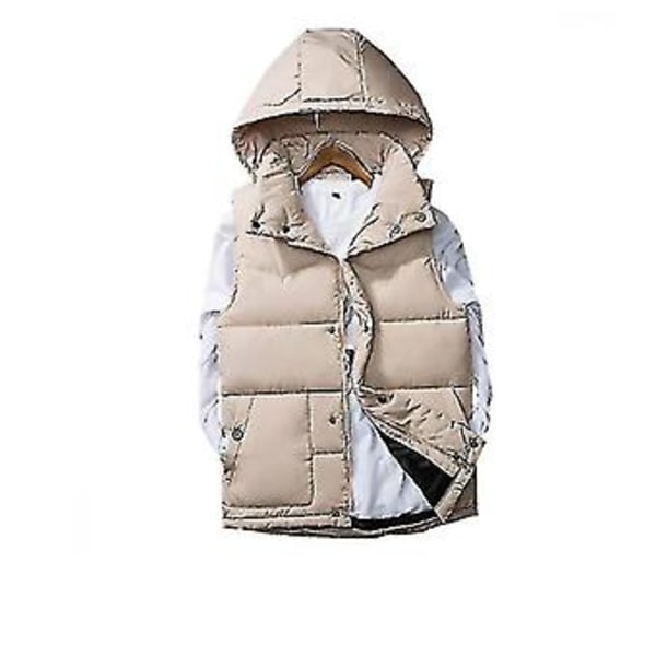 Herrar Höst Ärmlös Vadderad Väst (XL Khaki)