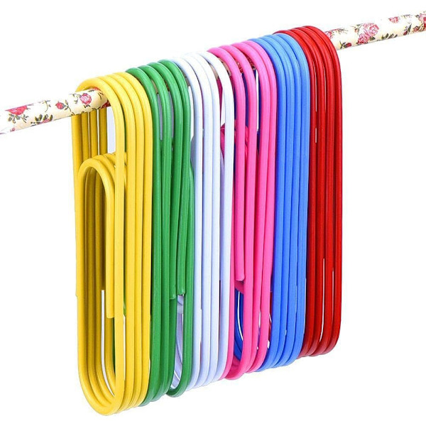 24 stk. Ekstra store papirclips Multifarvede Jumbo-coatede papirclips Mega store papirclips