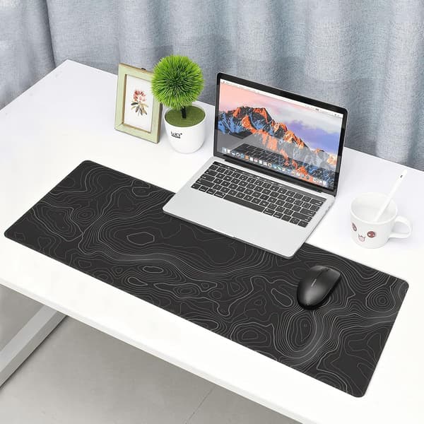 Toographic Contour Black XL Gaming Mouse Pad Extended Geographic