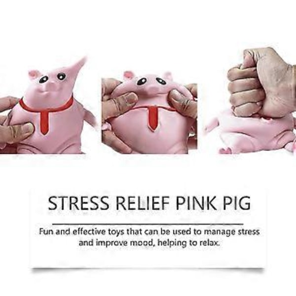 Stress Pink Gris Legetøj, Sjovt Sødt Pink Gris Squishy Legetøj, Stress Stretch Gris Legetøj, Dekomprimerings- og Klem Aflastningslegetøj