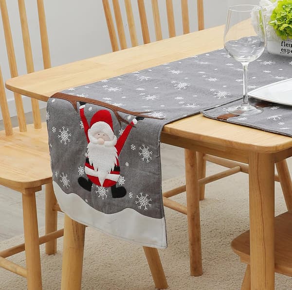 Glædelig Jul Julemand Broderet Dug Julepynt