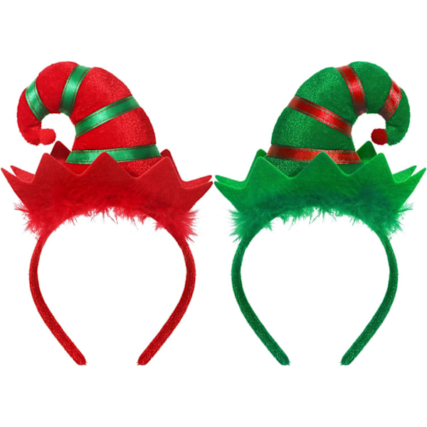 2 stk. Julehovedbånd Elf Hovedbånd Flerfarvet Elf Hat Hovedbånd