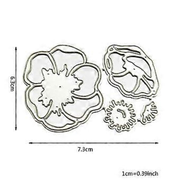 3D Blomster Metallstansar Schabloner Scrapbooking DIY Album Stämpel Papper Prägling