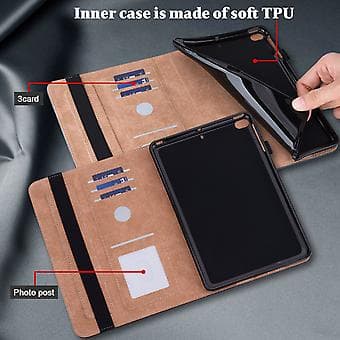 Stribet Læder Tablet Etui Til Xiaomi Redmi Pad SE (Blå)