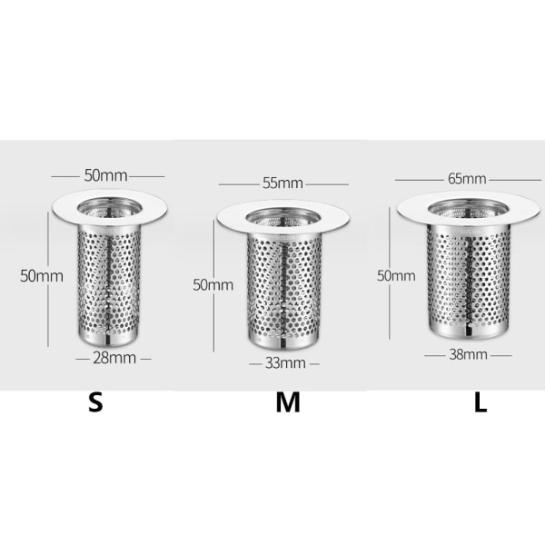 (L)Keittiöallas Suodatin, Ruostumattomasta Teräksestä Keittiöallasristikko - Keittiöallas Tulppa, Viemärisuodatin Verkko, Sopii