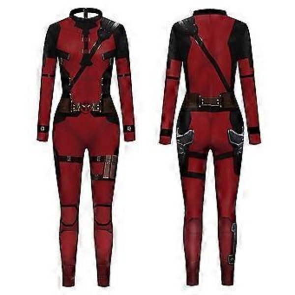 Wolverine Deadpool 3 Herr Cosplay Party Kostym Jumpsuit Halloween Maskerad Kläder (XL Röd)