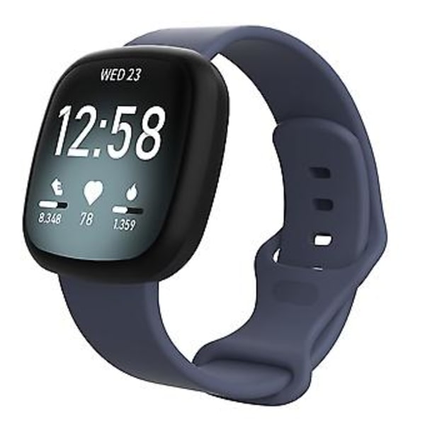 För Fitbit Versa 3 / Sense Silikonarmband Storlek: L (Blågrå)