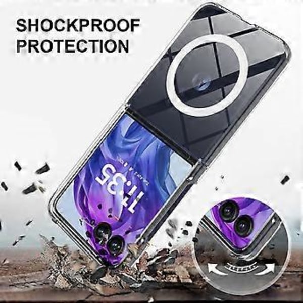 Klar TPU+Akryl Magnetiskt Telefonfodral för Motorola Razr 50 Ultra 5G Kompatibelt med MagSafe