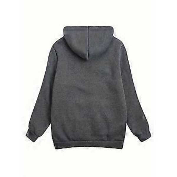 Varm vinterfrakke med hætte til damer (4XL Grå)