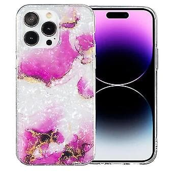 For iPhone 15 Pro Imd Shell Mønster TPU Telefonveske (Rød Marmor)