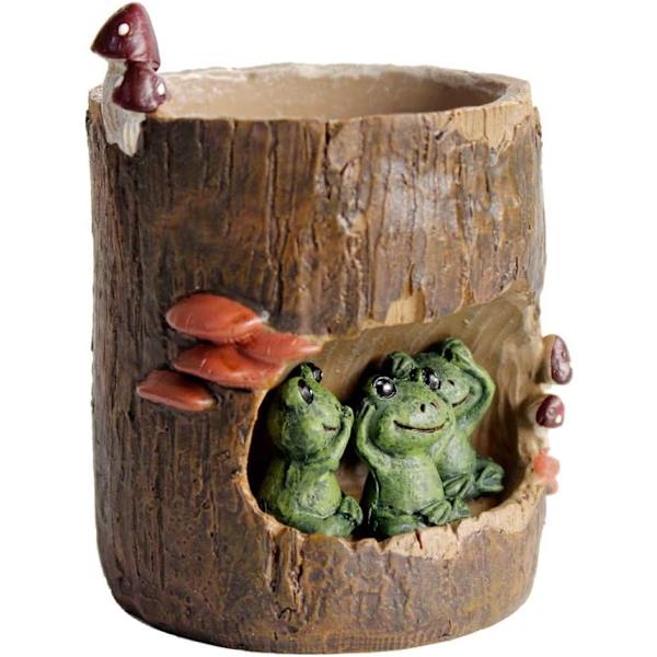 Blomkruka Succulent Planter Träd Hålp Krukor Harts Blomster Växt P