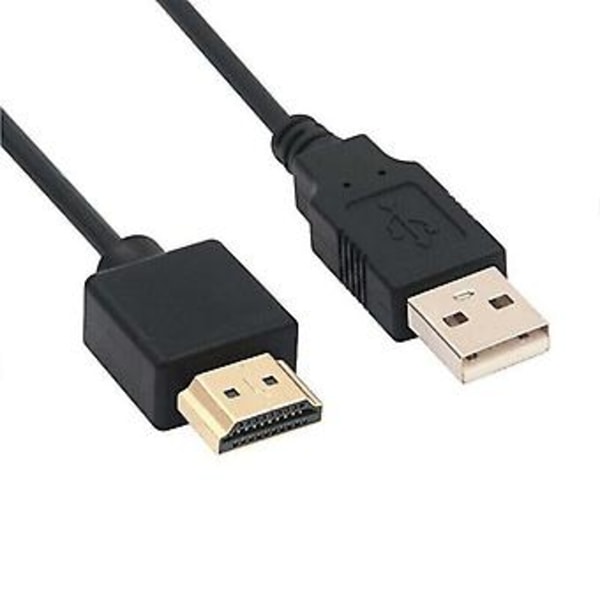 1 x HDMI til USB-kabel, USB til HDMI hann strømforsyningsledning, ren kobber 0.5M( )