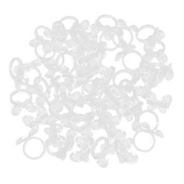 100 stk. Polsk UV Gel Fargeprøver Display Ring for Neglekunst Fargekart Hvit (Klar)