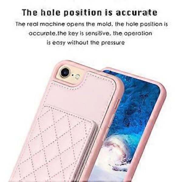 BF25 TPU-fodral med PU-läderbeläggning för iPhone 6/6s/7/8, med kortfack och stativ (Stil F)