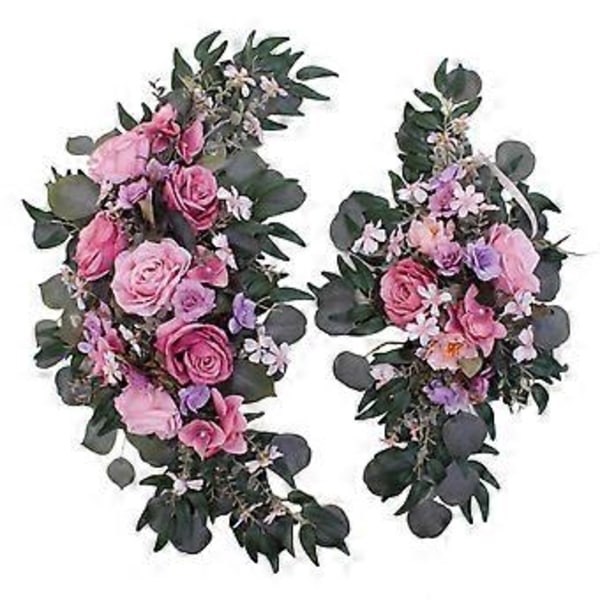 Bröllopsbåge i siden Blommor Dekorativ Blomsterswagg för Trädgårdsfest